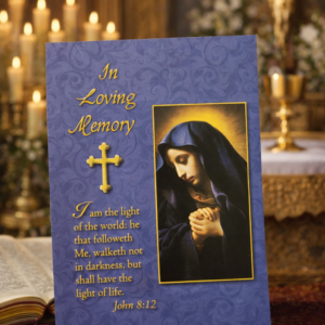 John 8:12 “Memorial” Individual Mass Card with Envelope