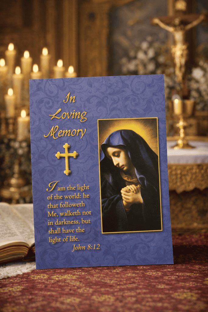 John 8:12 “Memorial” Individual Mass Card with Envelope